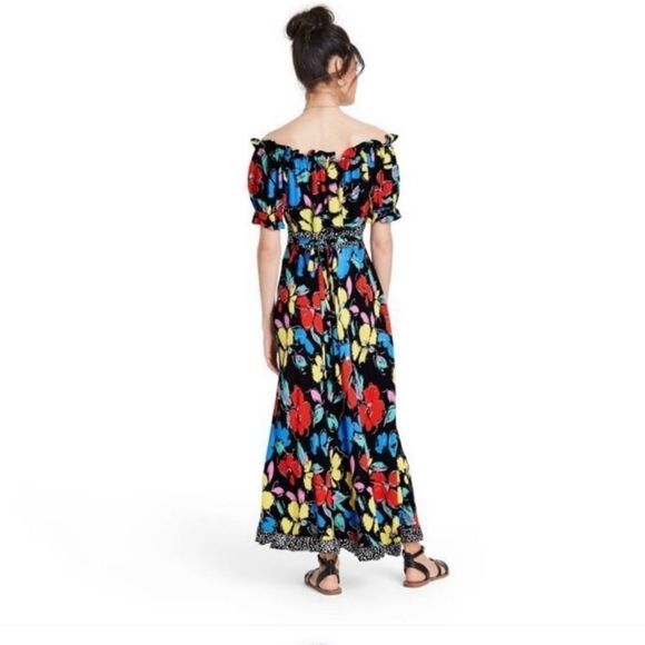 Rixo x Target Floral Puff Sleeve Off Shoulder Maxi Dress NWT 0 - Picture 3 of 13